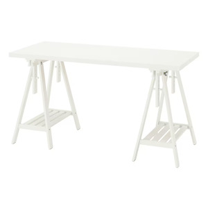 Ikea Lagkapten / Mittback Desk Combo, 120x60x73-96cm, White