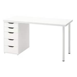 Ikea Lagkapten / Alex / Adils Desk Combo, 120x60x73cm, White