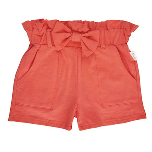 Kids Clohing 92 122cm: Larissa Kids Paperbag Shorts Coral