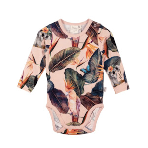 Baby Clothing: Paraiso Paradise Baby Body Long Sleeve, Tropical Rose