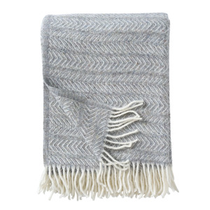 Klippan Point 100% Wool Throw, Grey