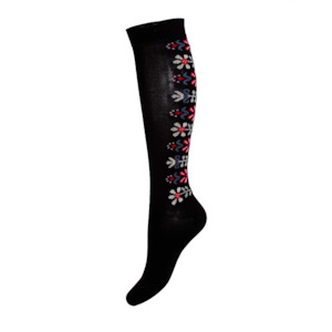 Last Chance: Monica Knee High Merino Socks, Black