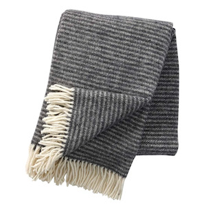 Klippan Ralph 100% Wool Throw, Dark Grey