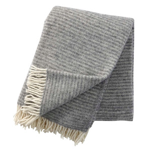 Klippan Ralph 100% Wool Throw, Light Grey