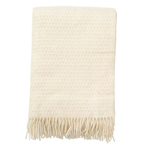 Klippan Knut 100% Wool Throw, Natural White