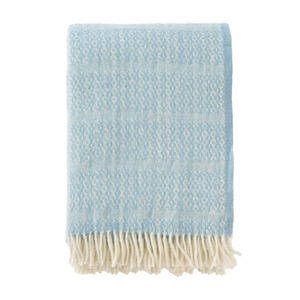 Last Chance: Klippan Porto 100% Wool Throw, Blue