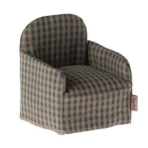 Maileg Chair Mouse, Green Checker