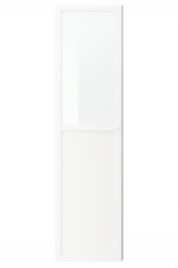Ikea Billy Bookcase Range: Ikea Billy / Oxberg Half Glass Door, 40x192cm, White