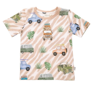 Kids Clohing 92 122cm: Ma-ia Safari Cars Kids' T-Shirt, Beige
