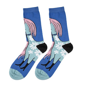Primadonna's Flower Horse Adults Socks, Blue