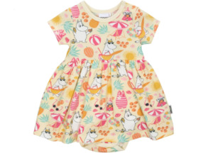 Moomin Summer Short Sleeve Baby Body Dress , Light Yellow