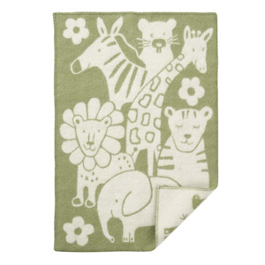 Klippan Picnic 100% Wool Baby Blanket, Green