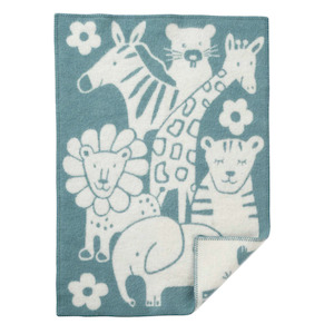 Klippan Picnic 100% Wool Baby Blanket, Blue