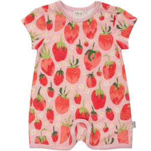 Baby Clothing: Ma-ia Fragola Strawberry Baby Playsuit, Pink-Red