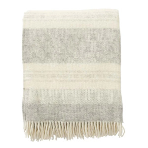Klippan Freja 100% Swedish Wool Throw, 130x200cm, Grey Melange