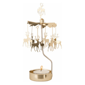 Gifts Under 40: Deer Tea Light Carousel Chime, Gold