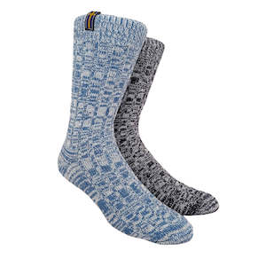 Sweden Womens Wool Socks 2-Pack Gift Box, Light Blue-Navy Blue