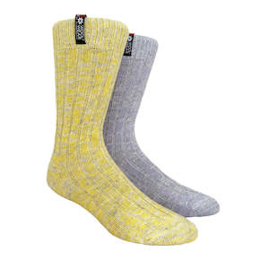 Denmark Womens Wool Socks 2-Pack Gift Box, Yellow-Purple