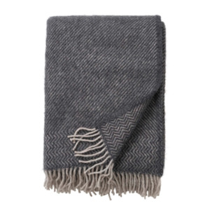 S Klippan Bazaar: Klippan Bazaar 100% Wool Throw, Grey