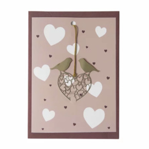 Greeting Card with Ornament, Bird Heart