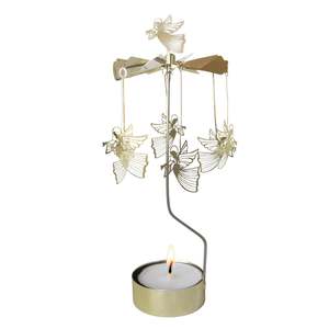 Flying Angel Tea Light Carousel, Gold Large 24cm