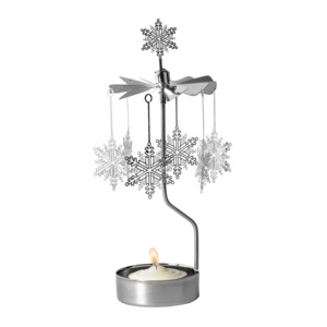 Snowstar Tea Light Carousel, Silver