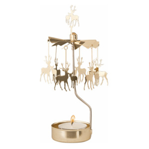 Gifts Under 40: Deer Tea Light Carousel, Gold