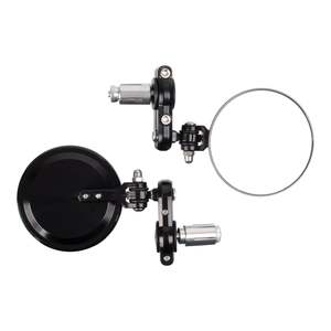 Handlebar Control: Whites Handlebar Bar End Mirrors Pair - Hinged - Black