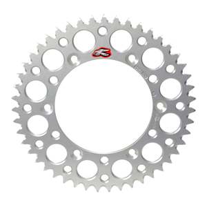 Drive Components: Renthal Rear Sprocket Silver 7075 Alloy T6 Grooved - Silver [Suzuki]