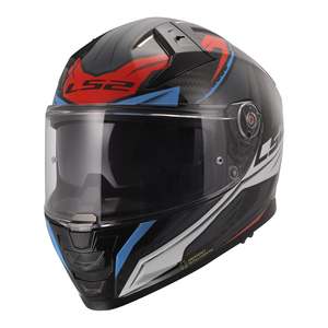 Helmets 1: LS2 FF811 Vector II Carbon Savage Helmets - White / Blue / Red