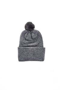 Kids Beanies And Gloves: Childrens Possum Pom Pom Beanie - Riverstone