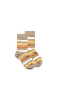 Kids Wide Stripe Sock - Fawn
