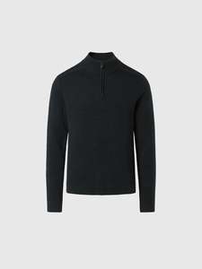 Tech wool half-zip sweater