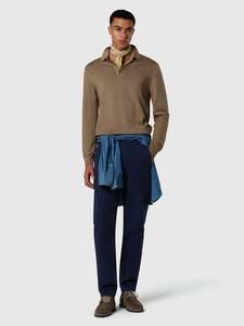 Apparel: Washed Merino wool polo sweater