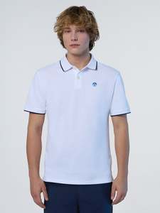 Polo shirt with logo collar