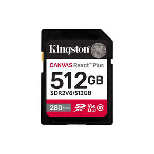 Kingston Canvas React Plus 512GB UHS-II V60 SDXC Card