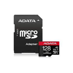 ADATA High Endurance 128GB U3 A2 V30 microSD Card with Adapter
