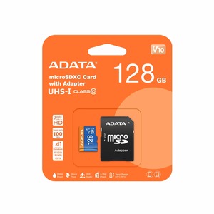 Microsd Cards: ADATA Premier 128GB microSD A1 V10 Card with Adapter