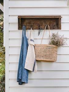 Hooks Wall Shelves: Wooden Wall Shelf with Hooks