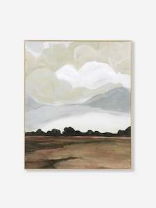 Wall Art: Tranquil Field Green Framed Canvas
