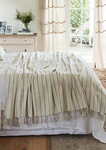 Quilts Bedspreads: Striped Linen Bed Cover