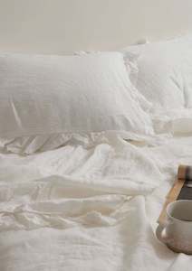 Eurocases: French Linen Ruffle Edge Pillowcase Pair