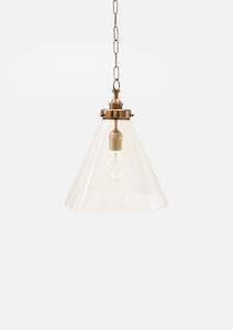 Hanging Lights: Vitrene Medium Brass Glass Light