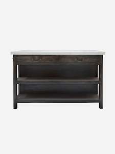 Lars Aged Black Kitchen Island | Large