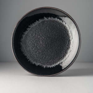 Japanese Naibu Collection: Matte with Shiny Black Edge Large Dinner Plate 29cm