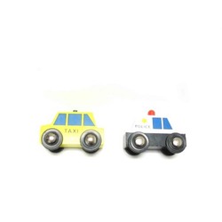 Taxi + police car (5) - train sets &amp. Vehicles wooden toys