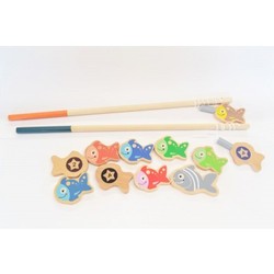 Paper Craft Wooden Toys: 2-rod magnetic fishing game (166) wooden toys
