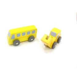 Digger + school bus (4) - train sets &amp. Vehicles wooden toys