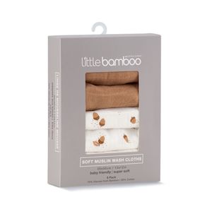 Baby Shower Gifts: Little Bamboo Muslin Washers - 6 pack