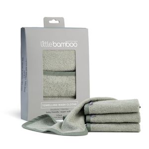 Little Bamboo Towelling Wash Cloth - 3 pack